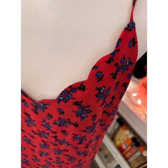 Tahari Scalloped Floral Tank Blouse Size L - Picture 2 of 7